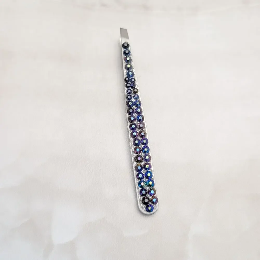 Faux Gem Glam Tweezers - Dark Iridescent Multi Colored Gems